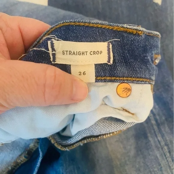 Madewell Blue Straight Ankle/Cropped Distressed Jeans  Size:26 - Picture 5 of 11